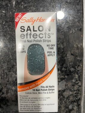 Sally Hansen Salon Effects Glitter Teal Press-On Nail Strips
